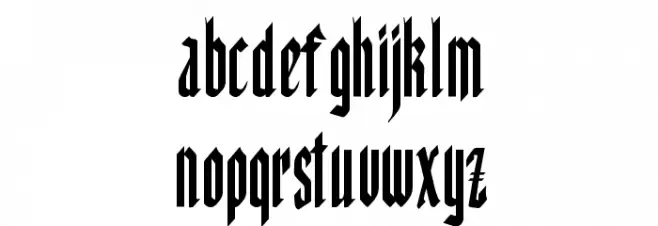 Kinizsi Frakturetta خط أحرف صغيرة