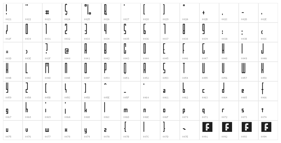 Kinkinch Regular Character Map