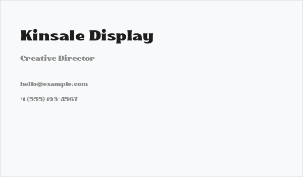 Kinsale Display Business Card