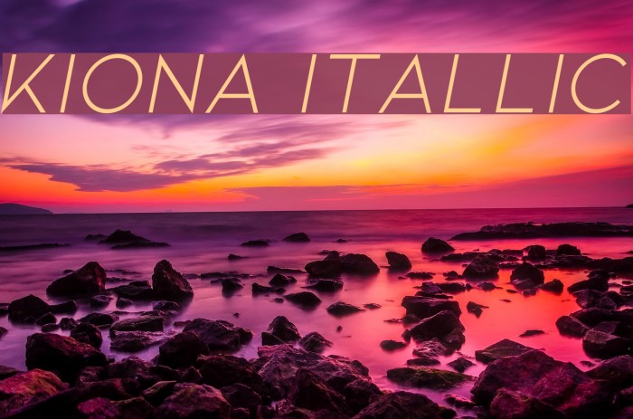 Kiona Itallic Font examples