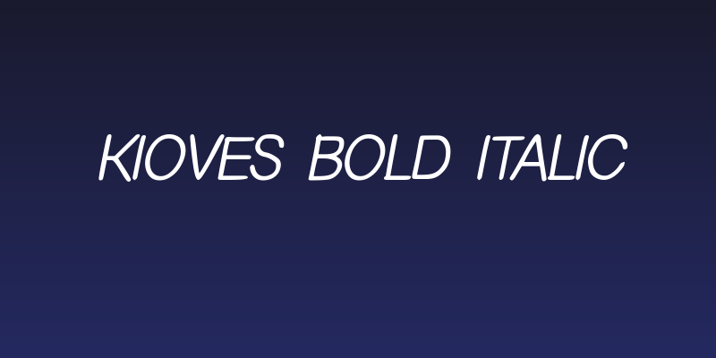 Kioves Bold Italic Social Header
