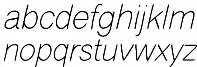 Kioves Italic Schriftart Kleinbuchstaben