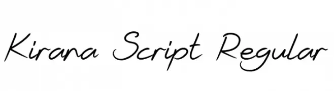 Kirana Script Regular  नि: शुल्क फ़ॉन्ट्स डाउनलोड