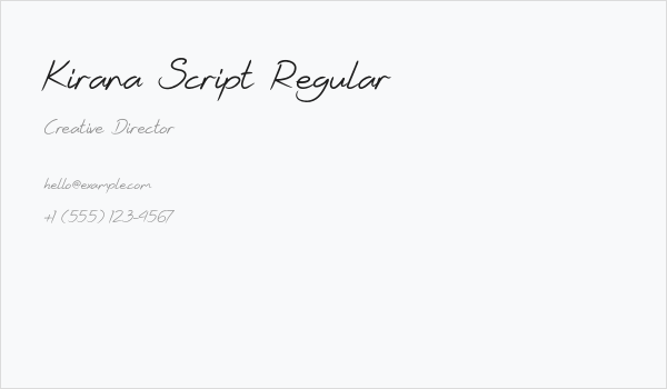 Kirana Script Regular Business Card