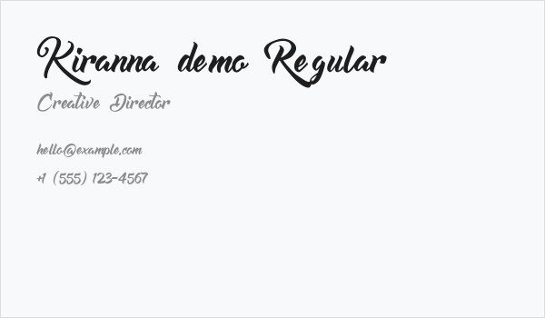 Kiranna demo Regular Business Card