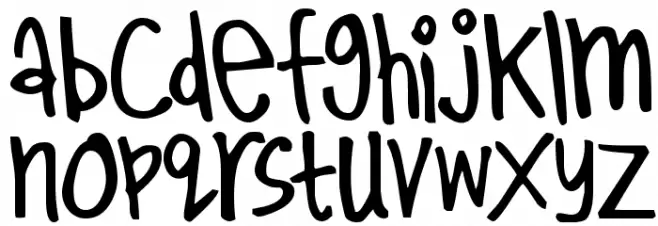 Kirby Schriftart Kleinbuchstaben