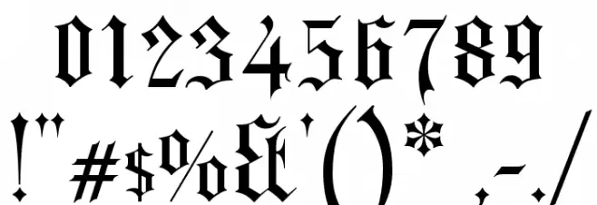 Kirchen-Gotisch フォント その他の文字
