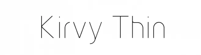 Kirvy Thin  नि: शुल्क फ़ॉन्ट्स डाउनलोड