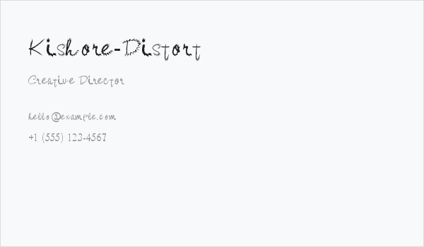Kishore-Distort Business Card