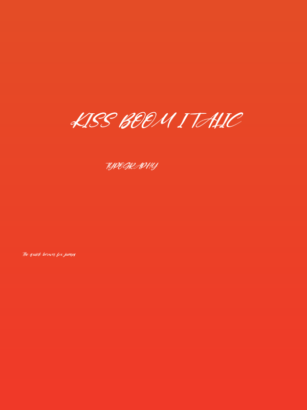 Kiss Boom Italic Poster