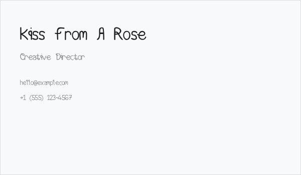 Kiss From A Rose Business Card