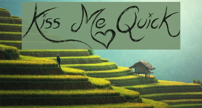 Kiss Me Quick Font examples
