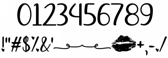 Kiss Me or Not Шрифта ДРУГИЕ символов