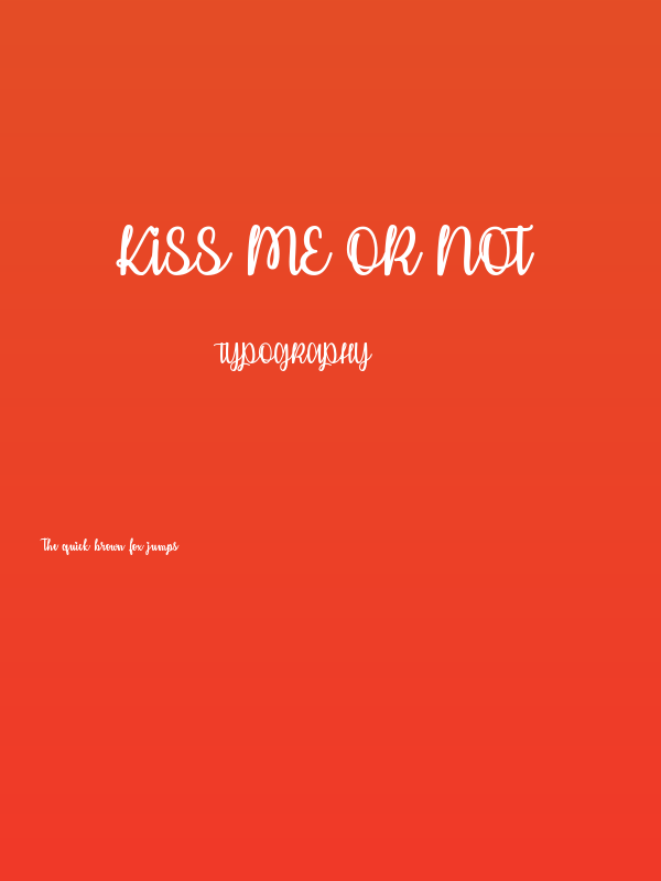 Kiss Me or Not Poster