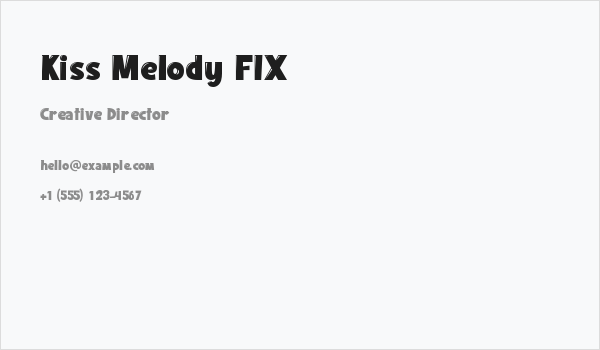 Kiss Melody FIX Business Card