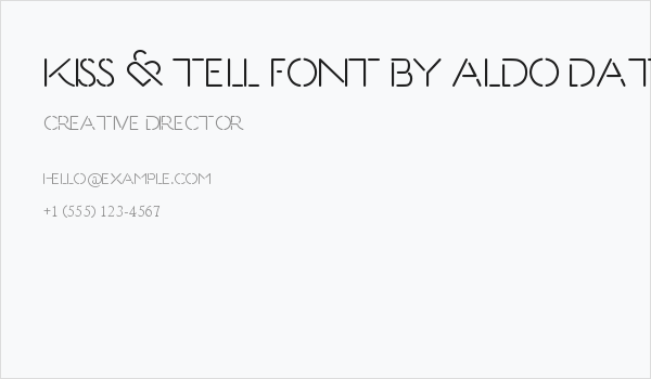 Kiss & Tell Font By Aldo Dattoli Business Card