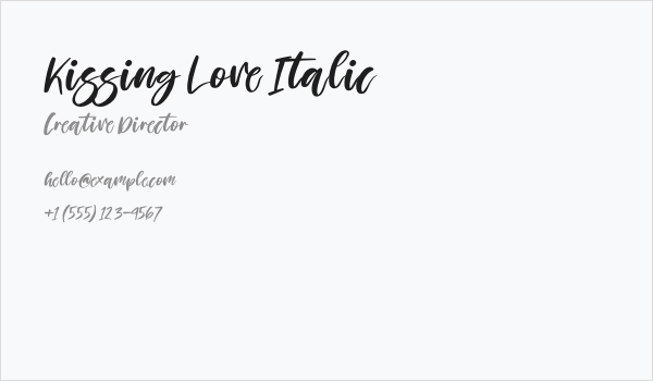 Kissing Love Italic Business Card