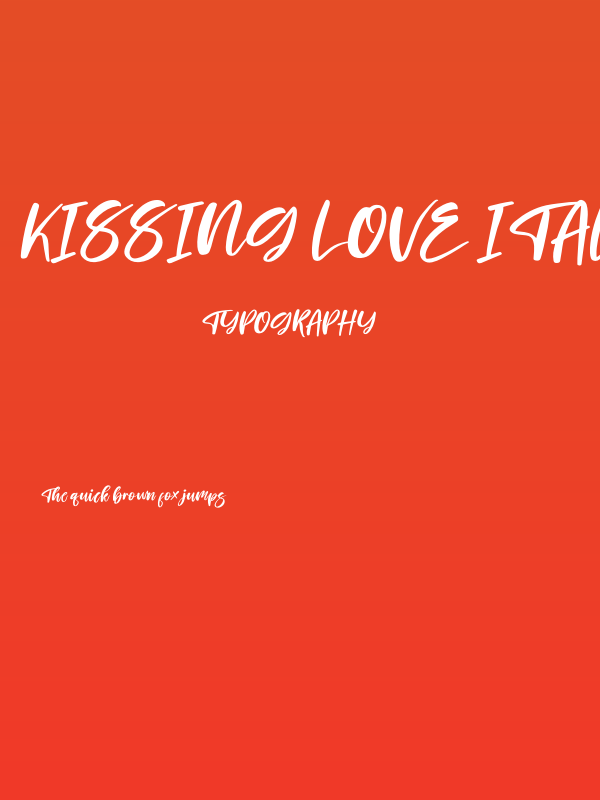Kissing Love Italic Poster