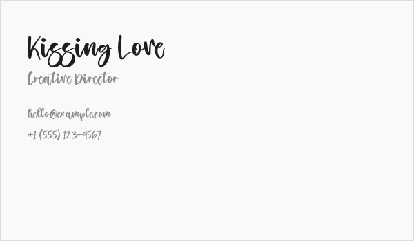 Kissing Love Business Card