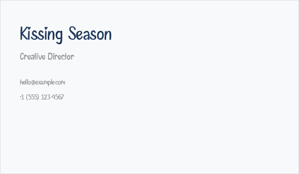 Kissing Season Business Card