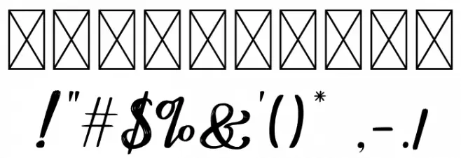 Kitahara Brush Script demo vers Font OTHER CHARS