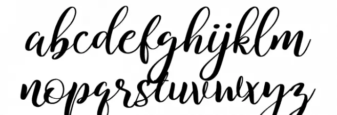Kitahara Script Schriftart Kleinbuchstaben