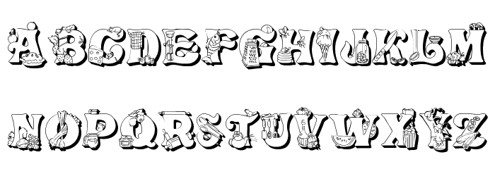 Kitchen Kapers II Font LOWERCASE