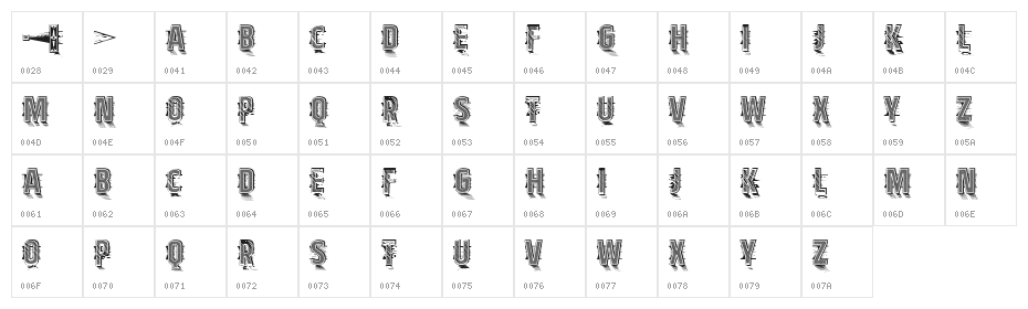 Kitchen Knife Regular Character Map