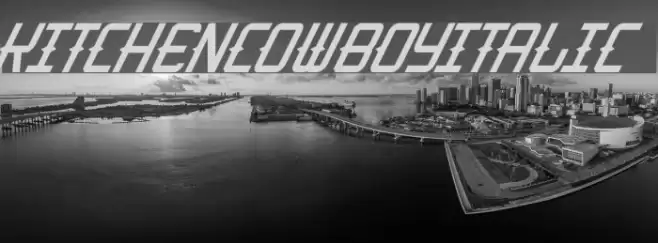 KitchenCowboyItalic Font examples