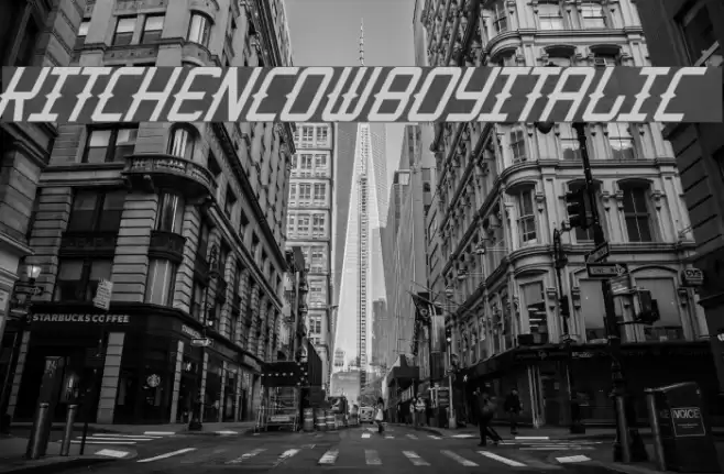 KitchenCowboyItalic Font examples