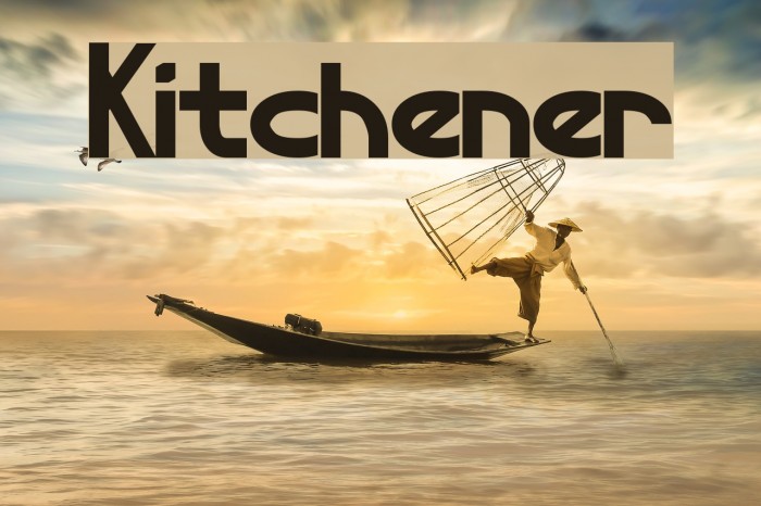 Kitchener Font examples