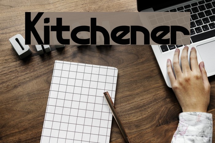 Kitchener Font examples