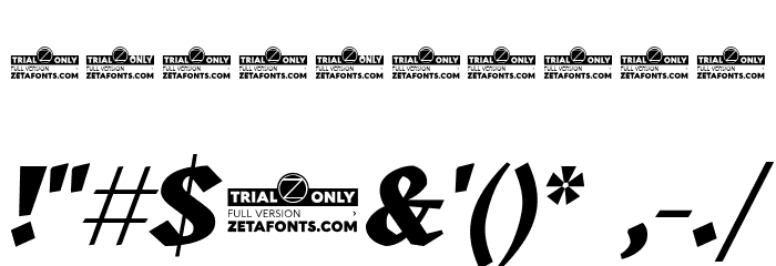 Kitsch Trial Extrabold Italic Font OTHER CHARS