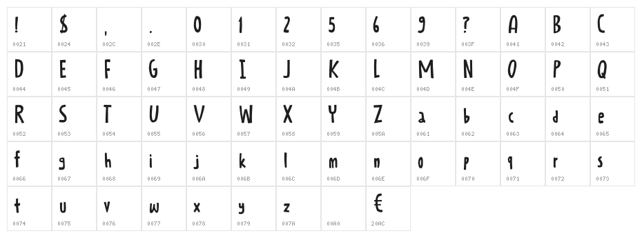 Kitsune Spirit DEMO Regular Character Map