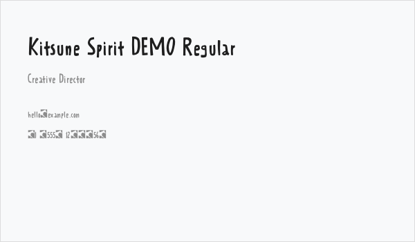 Kitsune Spirit DEMO Regular Business Card