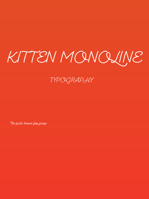 Kitten Monoline Poster
