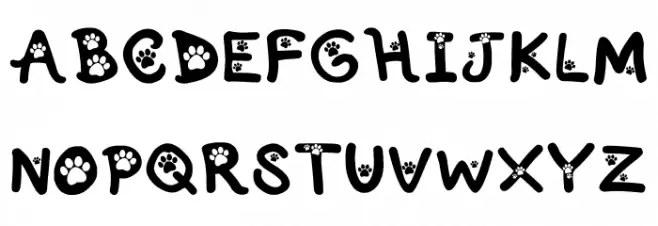 Kitten Paws Regular Font Litere mari