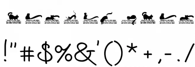 Kitten Slant Monoline Font OTHER CHARS