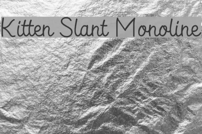 Kitten Slant Monoline Font examples