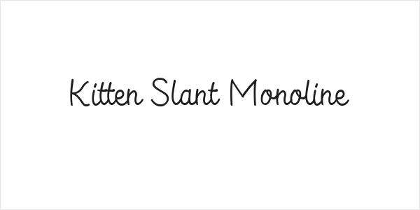 Kitten Slant Monoline Logo
