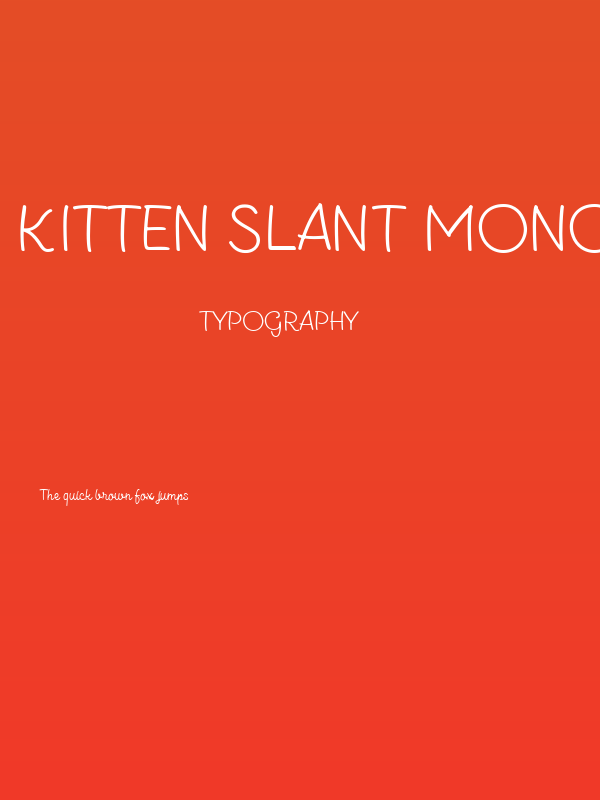 Kitten Slant Monoline Poster