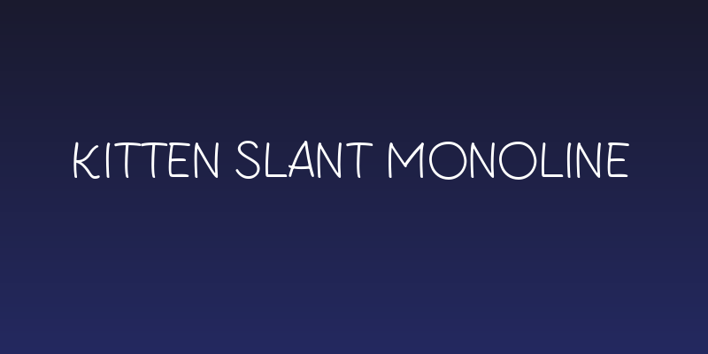 Kitten Slant Monoline Social Header