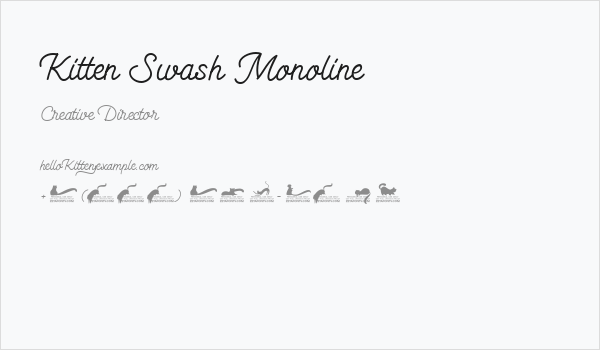 Kitten Swash Monoline Business Card