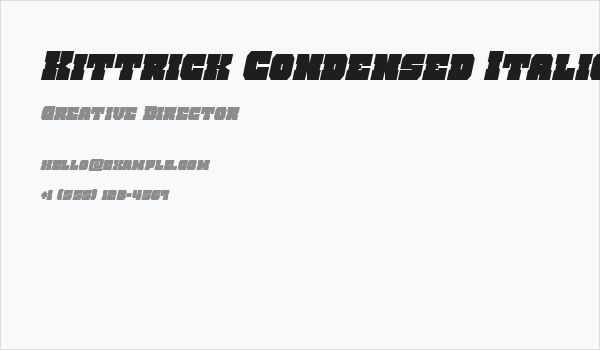 Kittrick Condensed Italic Business Card