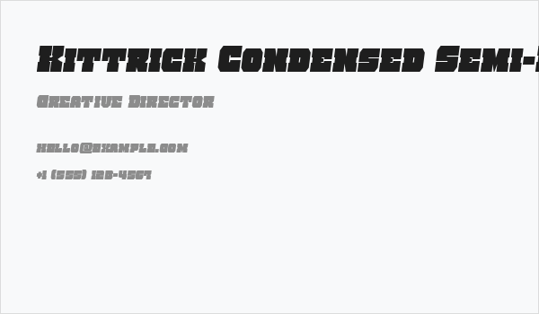 Kittrick Condensed Semi-Italic Business Card