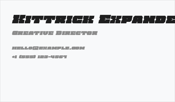 Kittrick Expanded Italic Business Card