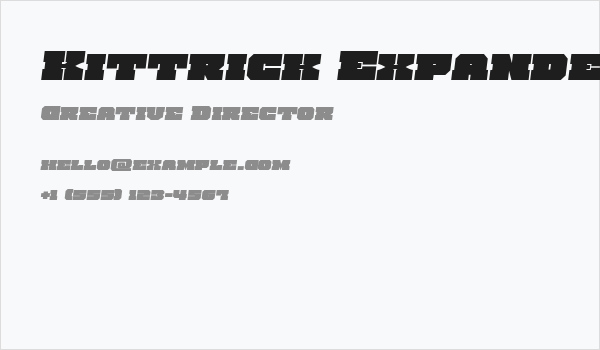 Kittrick Expanded Semi-Italic Business Card
