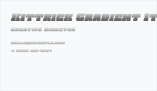 Kittrick Gradient Italic Business Card