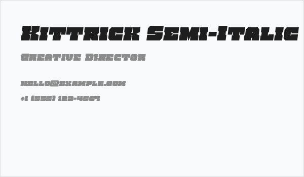 Kittrick Semi-Italic Business Card