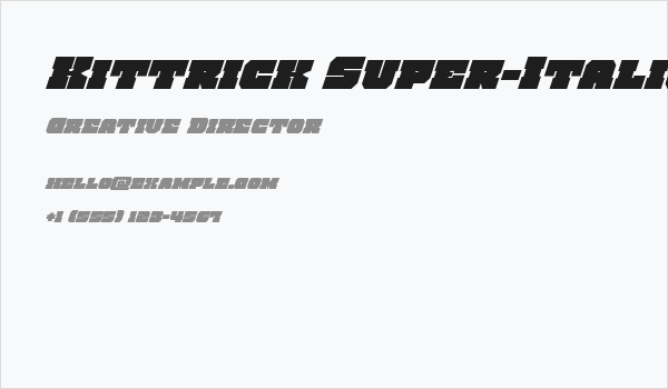 Kittrick Super-Italic Business Card